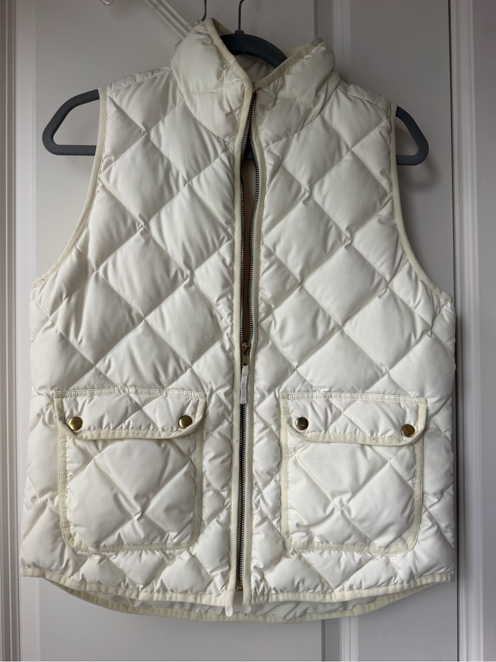J. Crew Kids Cream Quilted Puffer Vest